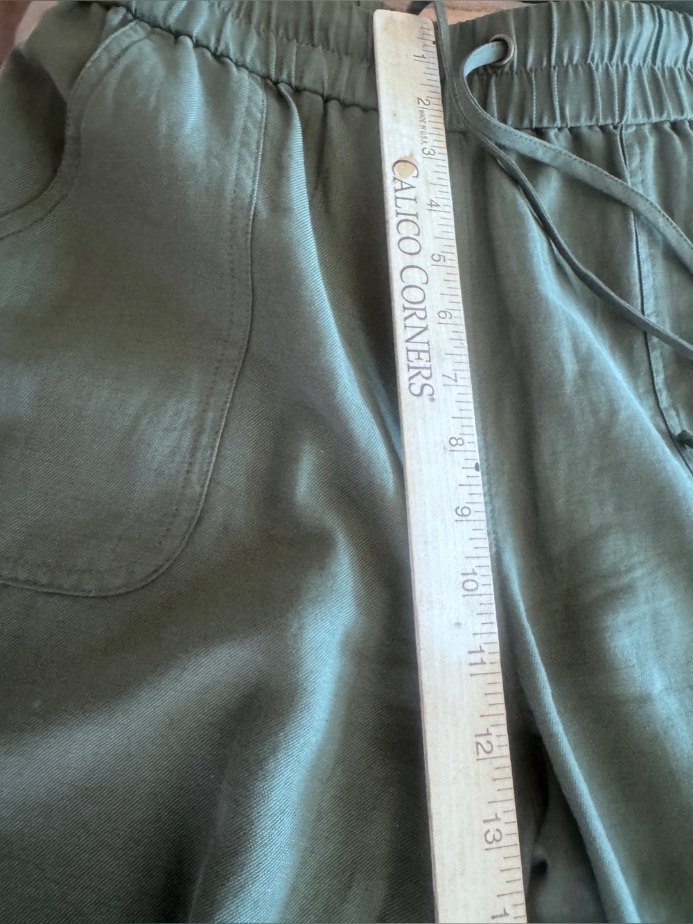 Nomad the Label Linen Blend Crusoe Cargo Pant Green Olive US2 - Picture 9 of 10